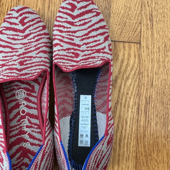 Rothy's Red Zebra Loafers Rare Size 8 Worn Once - Picture 5 of 6